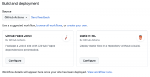 Работа GitHub Pages с помощью GitHub Actions.